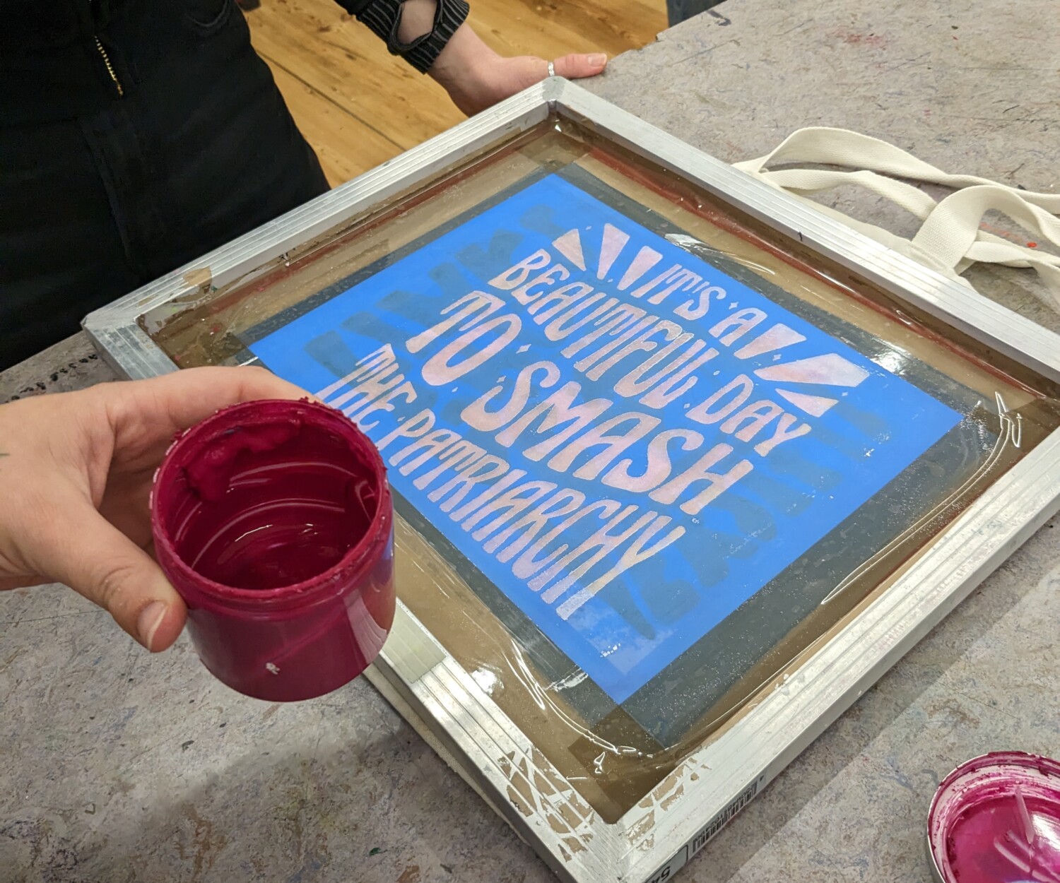 feministisches Siebdruckmotiv