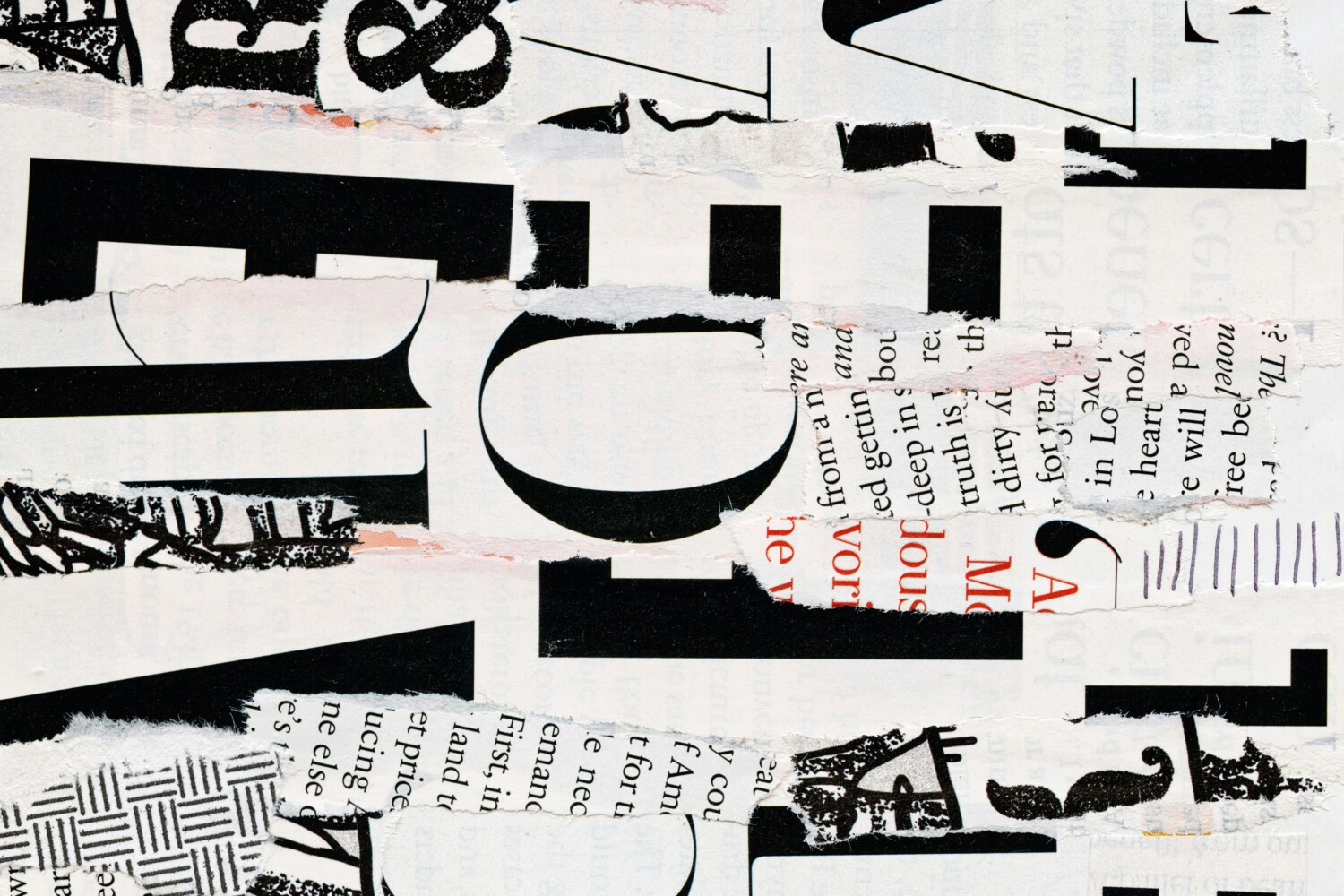 Collage aus verschiedenen Papiere