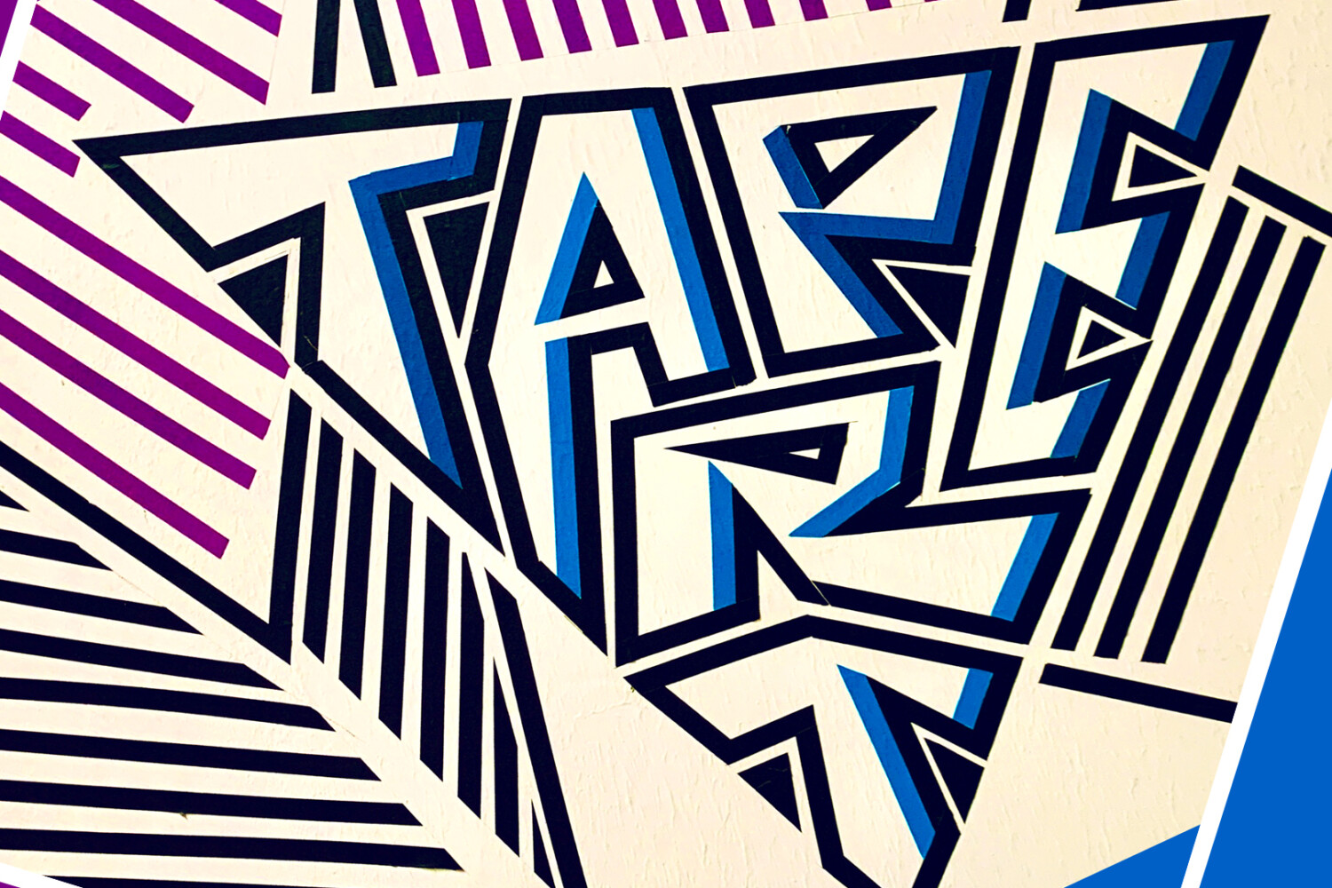 Tape Art mit Tapes geschrieben