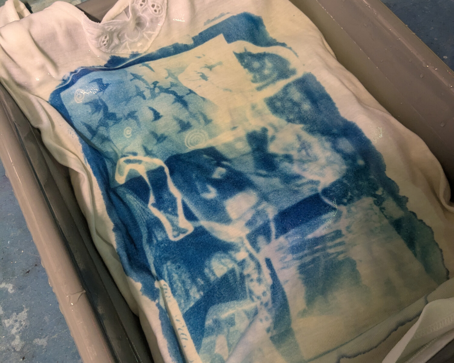 T-shirt mit Cyanotypie drauf
